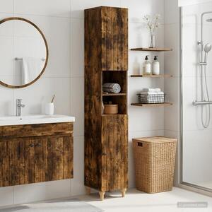Imagine vidaXL Cabinet de Baie cu Raft Deschis ALKMAAR Stejar fumuriu