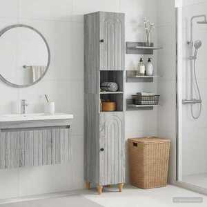 Imagine vidaXL Cabinet de Baie cu Raft Deschis ALKMAAR Sonoma gri