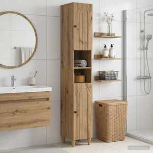 Imagine vidaXL Cabinet de Baie cu Raft Deschis ALKMAAR Stejar Artizanal