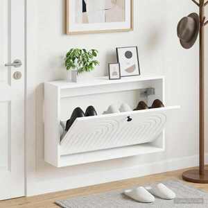 Imagine vidaXL Dulap pentru pantofi montat pe perete ALKMAAR 71 x 17 x 43 cm