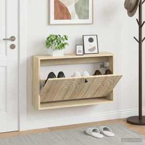 Imagine vidaXL Dulap pentru pantofi montat pe perete ALKMAAR 71 x 17 x 43 cm
