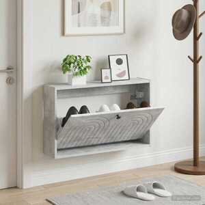 Imagine vidaXL Dulap pentru pantofi montat pe perete ALKMAAR 71 x 17 x 43 cm