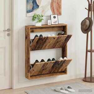 Imagine vidaXL Dulap pentru pantofi montat pe perete ALKMAAR 71 x 17 x 86 cm