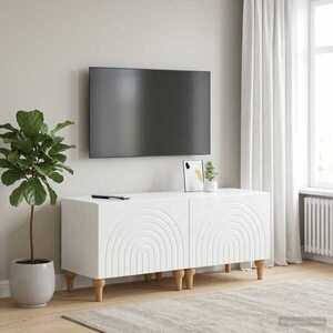 Imagine vidaXL Cabinet TV Alb foarte lucios Lemn prelucrat