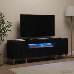 Imagine vidaXL Cabinet TV cu LED Negru Lemn prelucrat