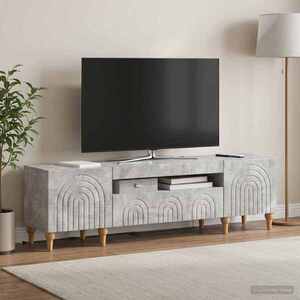 Imagine vidaXL Cabinet TV cu LED Gri Beton Lemn prelucrat