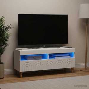 Imagine vidaXL Cabinet TV cu LED Alb Lemn prelucrat