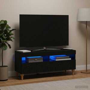 Imagine vidaXL Cabinet TV cu LED Negru Lemn prelucrat