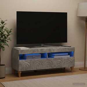 Imagine vidaXL Cabinet TV cu LED Gri Beton Lemn prelucrat