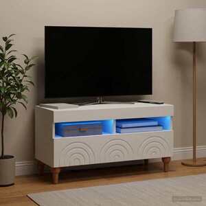 Imagine vidaXL Cabinet TV cu LED Alb Lemn prelucrat