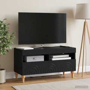 Imagine vidaXL Cabinet TV cu LED Negru Lemn prelucrat
