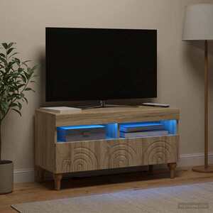 Imagine vidaXL Cabinet TV cu LED Stejar Sonoma Lemn prelucrat
