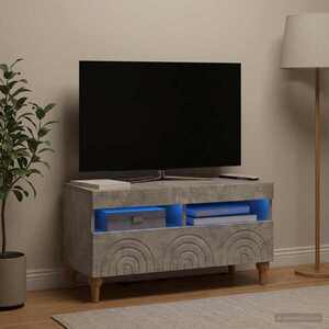 Imagine vidaXL Cabinet TV cu LED Gri Beton Lemn prelucrat