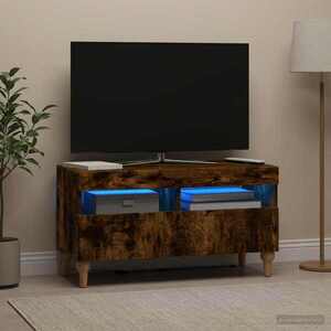 Imagine vidaXL Cabinet TV cu LED Stejar fumuriu Lemn prelucrat