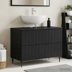 Imagine vidaXL Dulap pentru Chiuveta de Baie ZWOLLE Negru 82 x 41 x 58, 5 cm