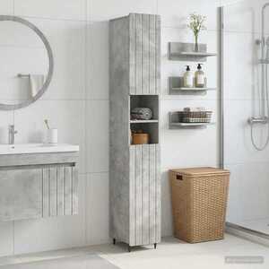 Imagine vidaXL Cabinet de Baie cu Raft Deschis ZWOLLE Gri Beton