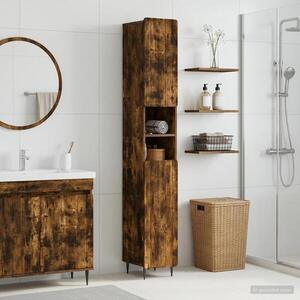 Imagine vidaXL Cabinet de Baie cu Raft Deschis ZWOLLE Stejar fumuriu