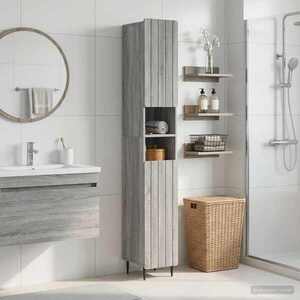 Imagine vidaXL Cabinet de Baie cu Raft Deschis ZWOLLE Sonoma gri