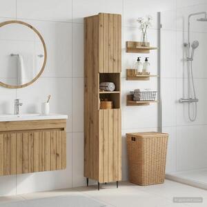 Imagine vidaXL Cabinet de Baie cu Raft Deschis ZWOLLE Stejar Artizanal