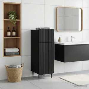 Imagine vidaXL Dulap de Depozitare pentru Baie ZWOLLE Negru 30 x 31 x 79, 5 cm