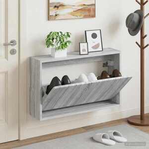 Imagine vidaXL Dulap pentru pantofi montat pe perete ZWOLLE 71 x 17 x 43 cm