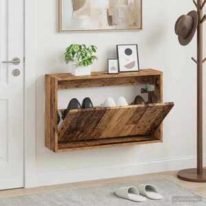 Imagine vidaXL Dulap pentru pantofi montat pe perete ZWOLLE 71 x 17 x 43 cm