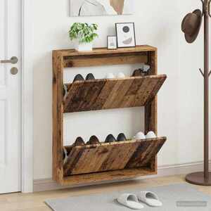 Imagine vidaXL Dulap pentru pantofi montat pe perete ZWOLLE 71 x 17 x 86 cm