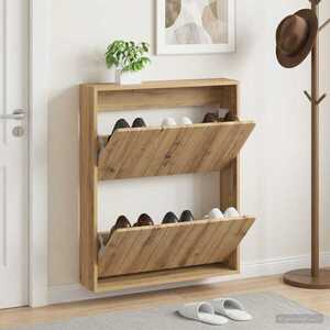 Imagine vidaXL Dulap pentru pantofi montat pe perete ZWOLLE 71 x 17 x 86 cm