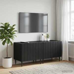 Imagine vidaXL Cabinet TV Negru Lemn prelucrat