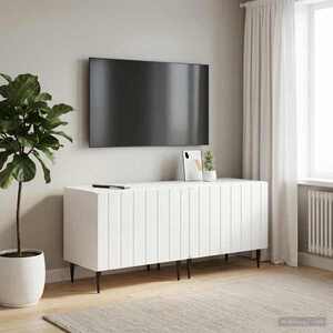 Imagine vidaXL Cabinet TV Alb foarte lucios Lemn prelucrat