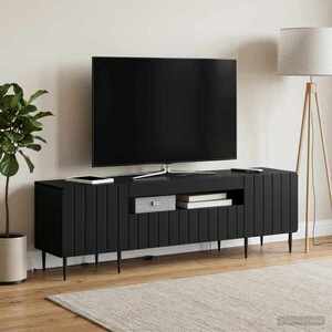 Imagine vidaXL Cabinet TV cu LED Negru Lemn prelucrat