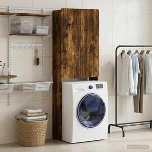 Imagine vidaXL Dulap pentru toaletă ZWOLLE Stejar fumuriu 66 x 25, 5 x 190 cm