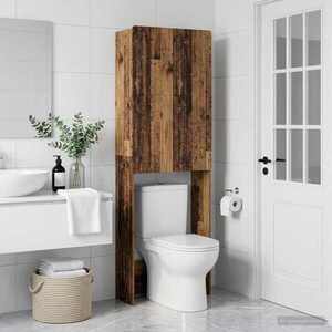 Imagine vidaXL Dulap pentru toaletă ZWOLLE Lemn vechi 66 x 25, 5 x 190 cm