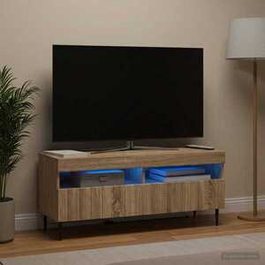 Imagine vidaXL Cabinet TV cu LED Stejar Sonoma Lemn prelucrat
