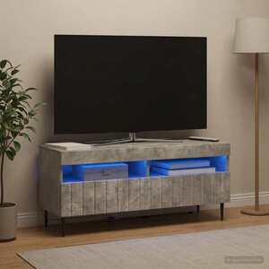 Imagine vidaXL Cabinet TV cu LED Gri Beton Lemn prelucrat