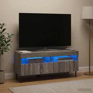 Imagine vidaXL Cabinet TV cu LED Sonoma gri Lemn prelucrat