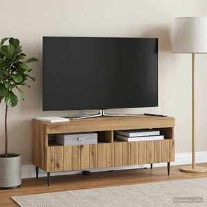 Imagine vidaXL Cabinet TV cu LED Stejar Artizanal Lemn prelucrat
