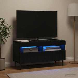Imagine vidaXL Cabinet TV cu LED Negru Lemn prelucrat