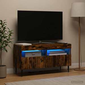 Imagine vidaXL Cabinet TV cu LED Stejar fumuriu Lemn prelucrat