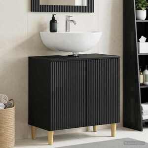 Imagine vidaXL Dulap pentru Chiuveta de Baie ARNHEM Negru 59, 5 x 31, 5 x 59 cm