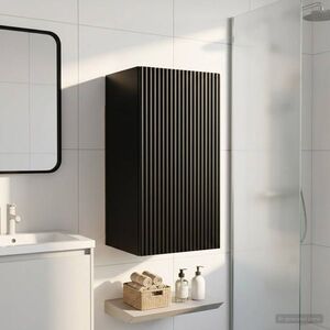 Imagine vidaXL Dulap de perete pentru baie ARNHEM Negru 30 x 31 x 59 cm