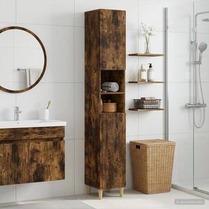 Imagine vidaXL Cabinet de Baie cu Raft Deschis ARNHEM Stejar fumuriu
