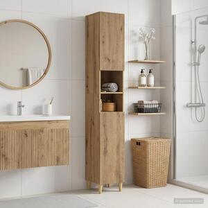 Imagine vidaXL Cabinet de Baie cu Raft Deschis ARNHEM Stejar Artizanal