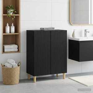 Imagine vidaXL Dulap de Depozitare pentru Baie ARNHEM Negru 59, 5 x 31 x 80 cm