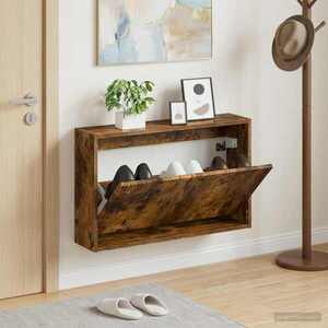 Imagine vidaXL Dulap pentru pantofi montat pe perete ARNHEM 71 x 17 x 43 cm