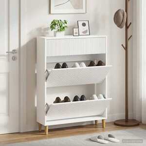 Imagine vidaXL Dulap pentru pantofi ARNHEM 78 x 24 x 103 cm Lemn prelucrat Alb