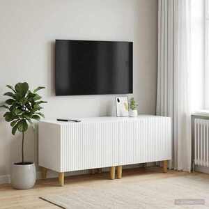 Imagine vidaXL Cabinet TV Alb foarte lucios Lemn prelucrat