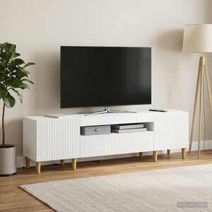 Imagine vidaXL Cabinet TV cu LED Alb Lemn prelucrat