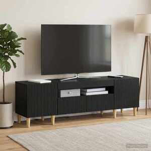 Imagine vidaXL Cabinet TV cu LED Negru Lemn prelucrat