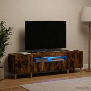 Imagine vidaXL Cabinet TV cu LED Stejar fumuriu Lemn prelucrat